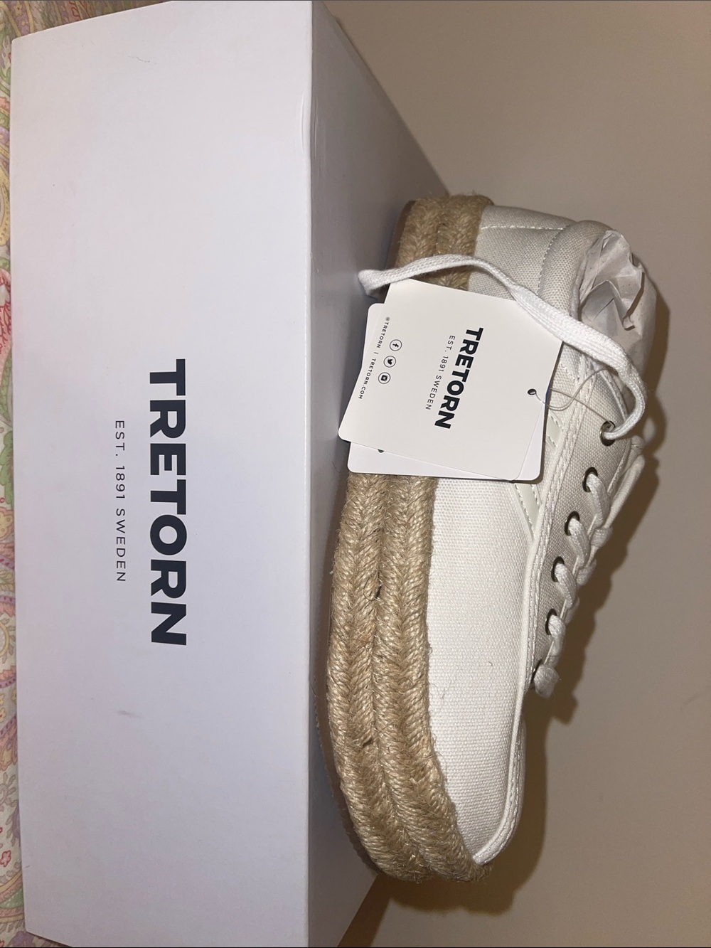 Tretorn White Canvas Espadrille Platform Sneaker